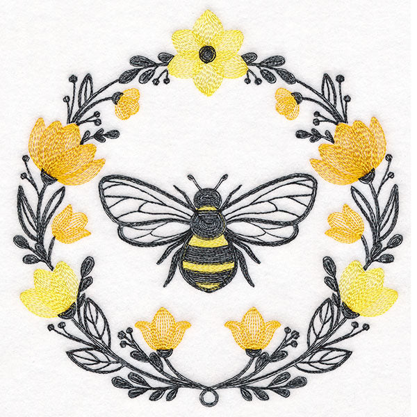 Summer Buzz Bee Wreath