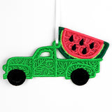 Summer Watermelon Retro Truck Ornament (Lace)