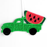 Summer Watermelon Retro Truck Ornament (Lace)