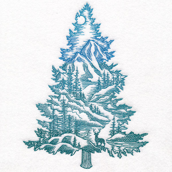 Wild Forest Tree Silhouette Scene