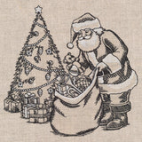 Santa Bringing Gifts Etching