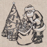 Santa Bringing Gifts Etching