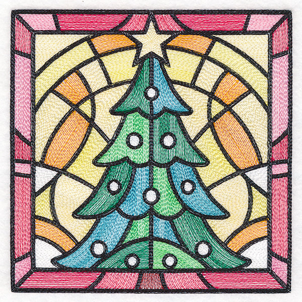 Stained Glass Christmas - Tree – Embroidery Library