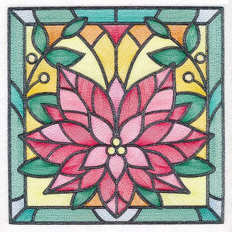 Stained Glass Christmas -  Poinsettia