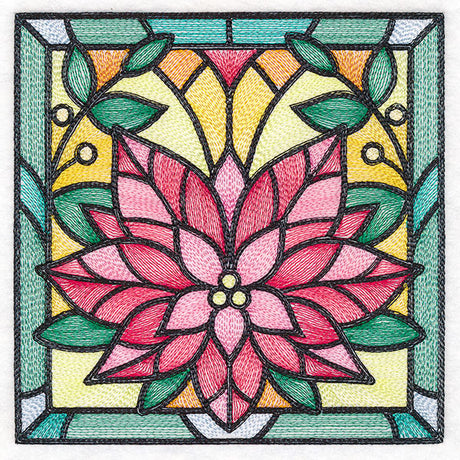 Stained Glass Christmas -  Poinsettia