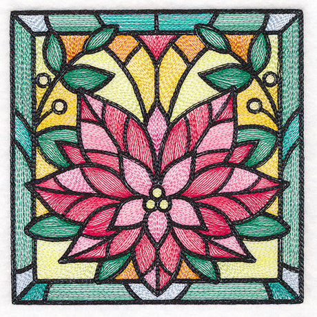 Stained Glass Christmas -  Poinsettia