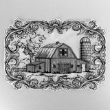 Barn and Silo Scene Doily (Organza)