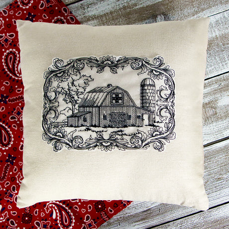 Barn and Silo Scene Doily (Organza)