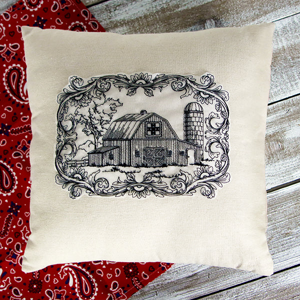 Barn and Silo Scene Doily (Organza)