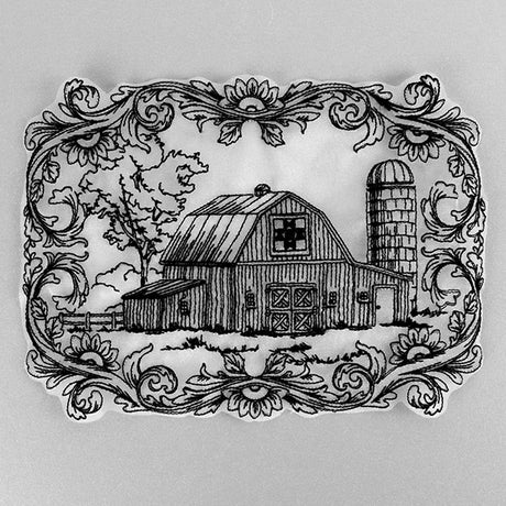 Barn and Silo Scene Doily (Organza)