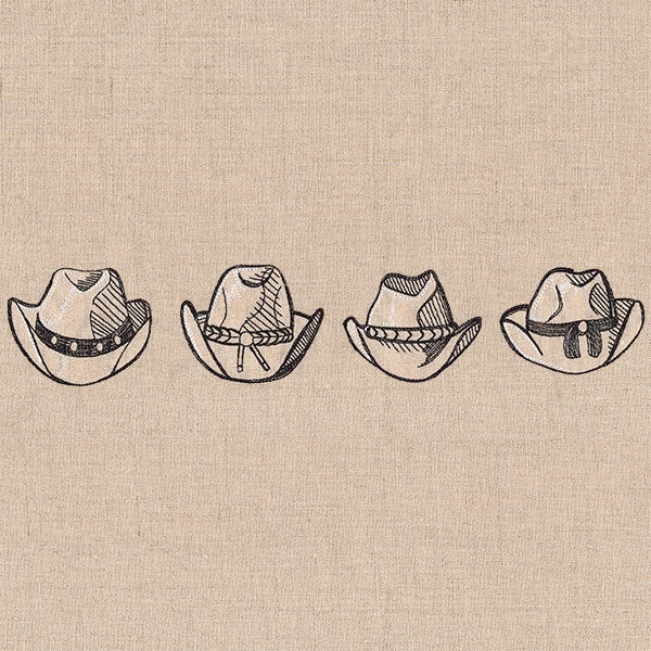 Wild West Cowboy Hat Etching Border