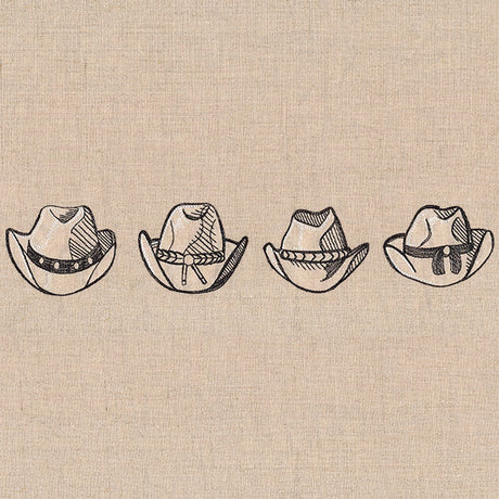 Wild West Cowboy Hat Etching Border
