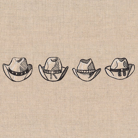 Wild West Cowboy Hat Etching Border