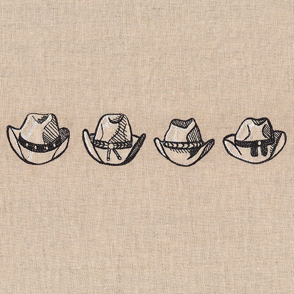 Wild West Cowboy Hat Etching Border