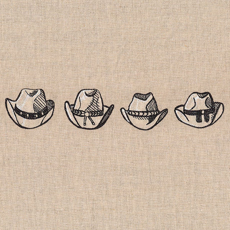 Wild West Cowboy Hat Etching Border