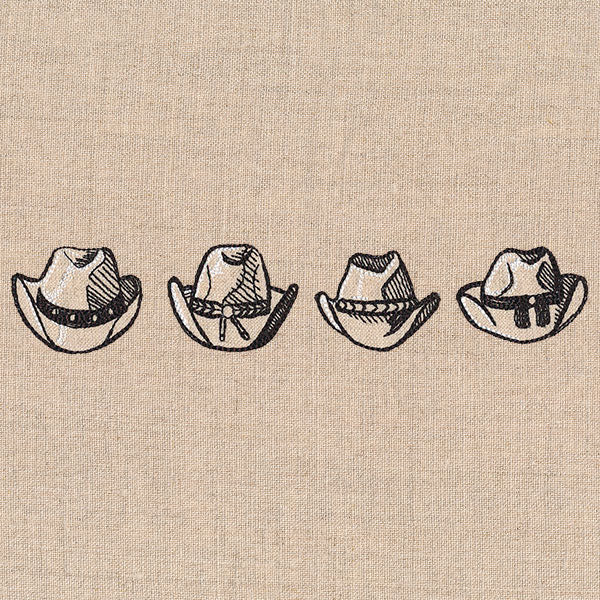 Wild West Cowboy Hat Etching Border