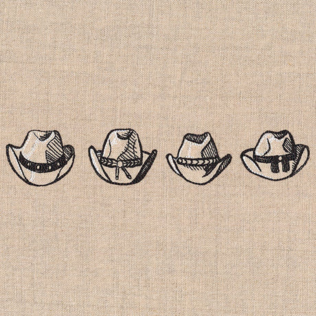 Wild West Cowboy Hat Etching Border
