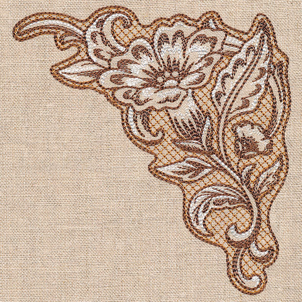 Desert Primrose Pillow Corner (Trapunto)