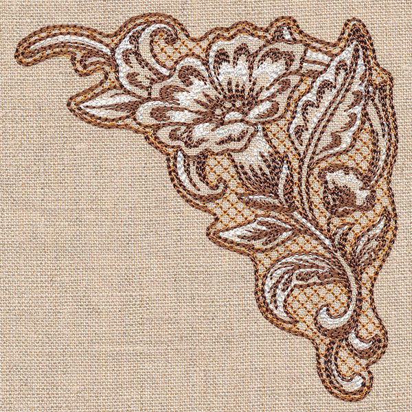 Desert Primrose Pillow Corner (Trapunto)