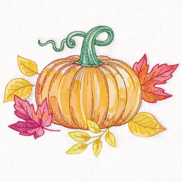 Fall Into Autumn Pumpkins and Leaves