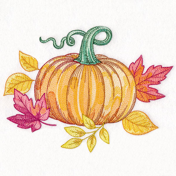Fall Into Autumn Pumpkins and Leaves
