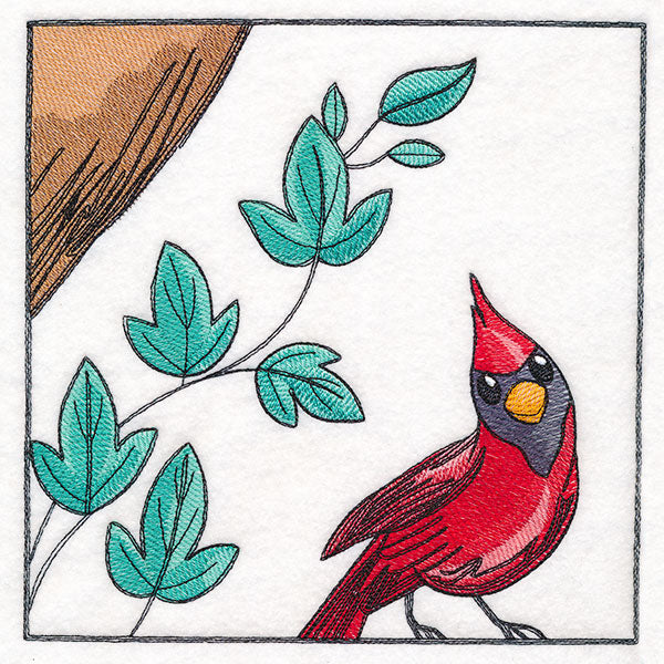 Woodland Animal Friends Window Scene - Cardinal