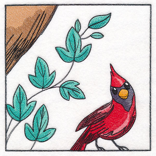 Woodland Animal Friends Window Scene - Cardinal
