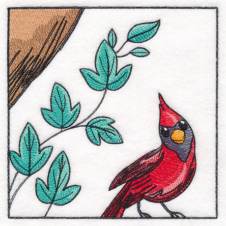 Woodland Animal Friends Window Scene - Cardinal