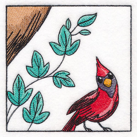 Woodland Animal Friends Window Scene - Cardinal