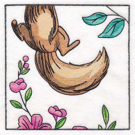 Woodland Animal Friends Window Scene - Squirrel Tail