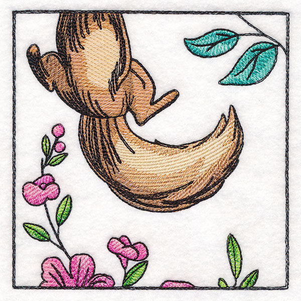 Woodland Animal Friends Window Scene - Squirrel Tail