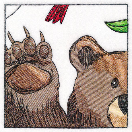 Woodland Animal Friends Window Scene - Left Side Bear