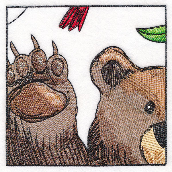 Woodland Animal Friends Window Scene - Left Side Bear