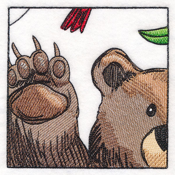 Woodland Animal Friends Window Scene - Left Side Bear