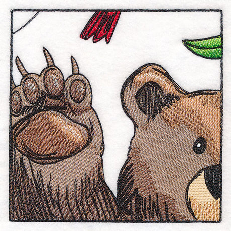 Woodland Animal Friends Window Scene - Left Side Bear