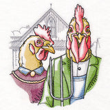 American Gothic Chickens