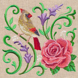 Living Ironwork in Bloom with Cardinal