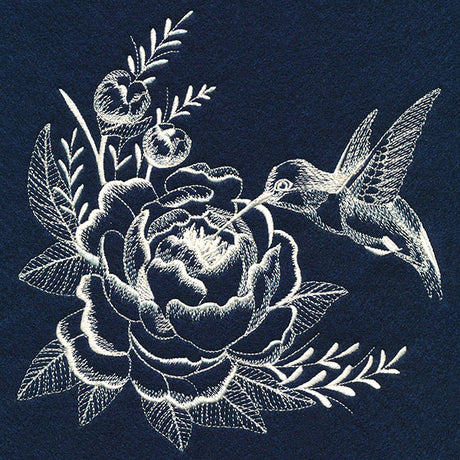 Sheer Hummingbird and Peony