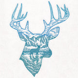 Wild Woods Deer Scene Etching