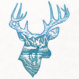 Wild Woods Deer Scene Etching