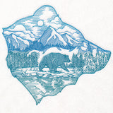 Wild Woods Bear Scene Etching