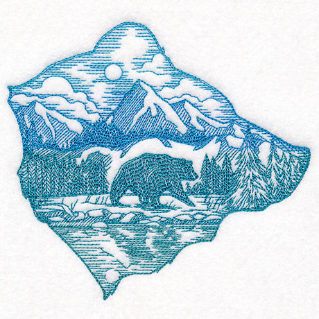 Wild Woods Bear Scene Etching