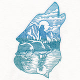 Wild Woods Wolf Scene Etching