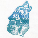 Wild Woods Wolf Scene Etching