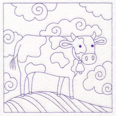 Whimsical Farm Life Quilting - Cow (Double Run)