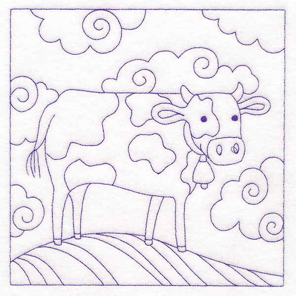 Whimsical Farm Life Quilting - Cow (Double Run)
