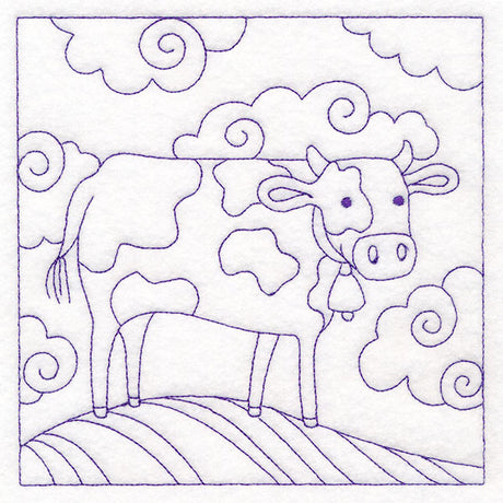 Whimsical Farm Life Quilting - Cow (Double Run)