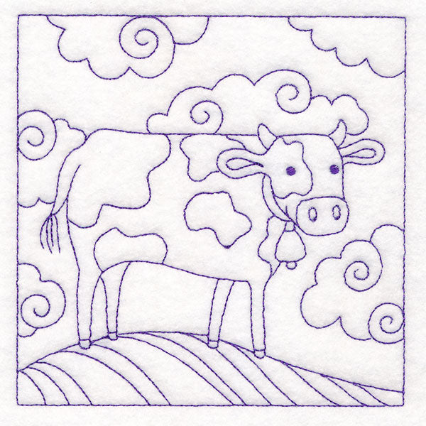 Whimsical Farm Life Quilting - Cow (Double Run)