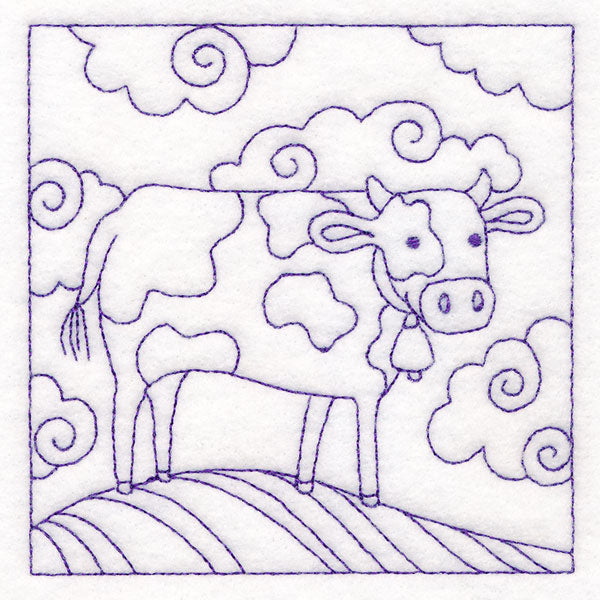 Whimsical Farm Life Quilting - Cow (Double Run)