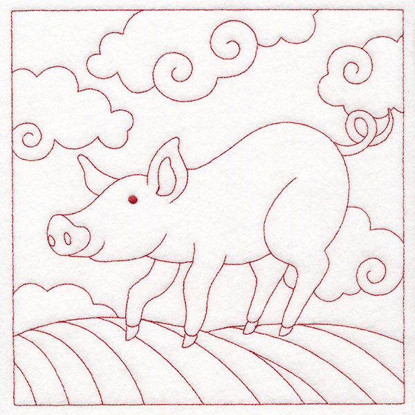 Whimsical Farm Life Quilting - Pig (Double Run)